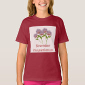 子供用 きく 菊の花 十一月 誕生日  Tシャツ (正面)