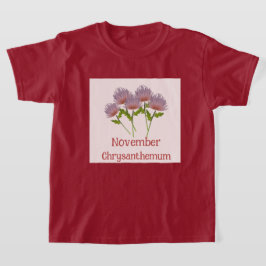 子供用 きく 菊の花 十一月 誕生日  Tシャツ