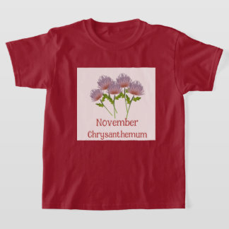 子供用 きく 菊の花 十一月 誕生日  Tシャツ