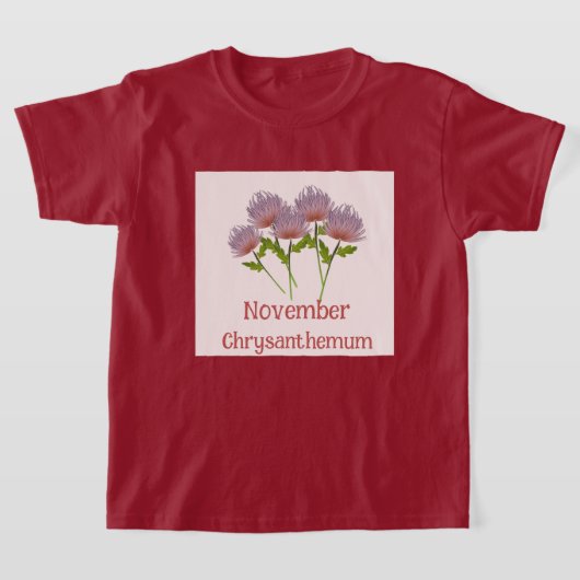 子供用 きく 菊の花 十一月 誕生日  Tシャツ (レイダウン)