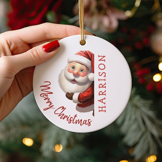 子供用 オーダーメイド サンタ クリスマス セラミックオーナメント