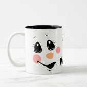子供用 オーダーメイド 雪だるま ツートーンマグカップ (左)
