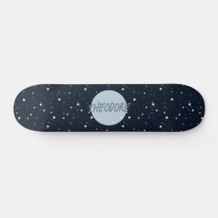 子供用 名前入り 月 星 スペース デザイン キッズ スケートボード