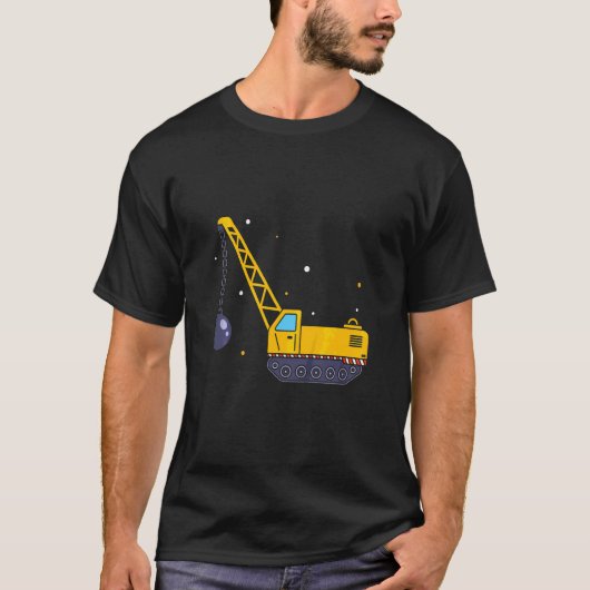 子供用 建設作業員の為の破壊ボール掘削機 Tシャツ (正面)