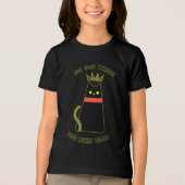 子供用 黒猫の女王様Tシャツ 面白い猫のデザイン トライブレンドＴシャツ (正面)