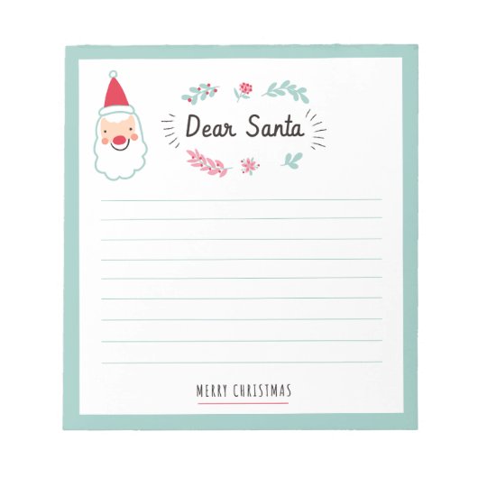 子供用Dear+Santaノートパッド ノートパッド (正面)