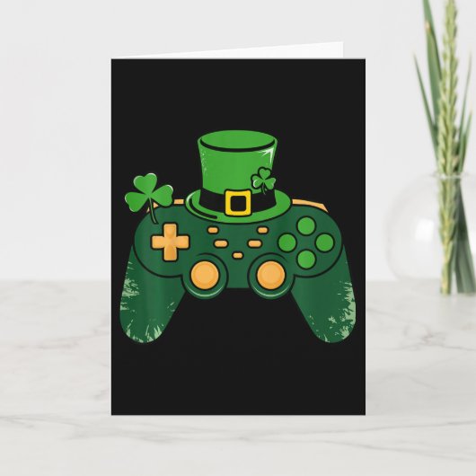 子供用St Patricks Dayゲーマーゲームコントローラークローブ カード (正面)