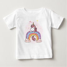 子供用Tシャツ虹の上の一角獣