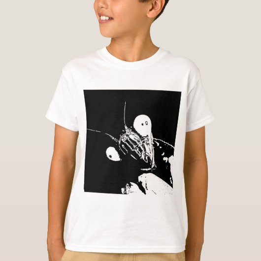 子供用Tシャツ - カマキリ ブラック&ホワイト Tシャツ (正面)