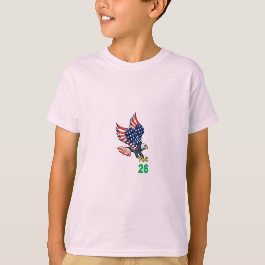 子供用Tシャツ 淡いピンク色 TOP FLIGHT 26 Tシャツ (正面)