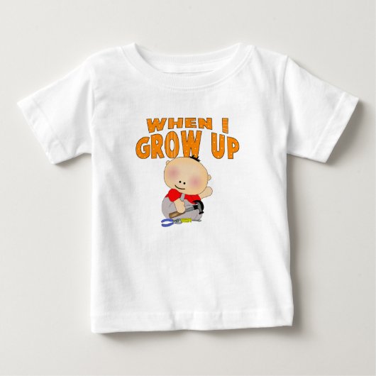 子供用Tシャツ 赤ちゃん 男の子 大工 ベビーTシャツ (正面)