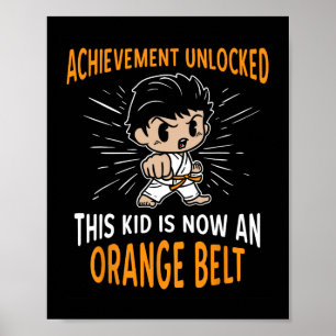 子供空手オレンジ帯受賞Tシャツギフト ポスター