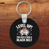 子供空手道着 黒帯賞 ティーシャツ デザイン キーホルダー (正面)