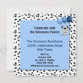 子供第4誕生日ダルマティアンテーマインブルー 招待状 (裏面)