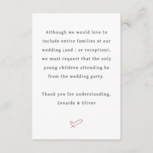 子供結婚や披露宴表現なし エンクロージャーカード (正面)