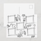 子供色トロピカル楽しい描画お絵かき ポストカード (正面/裏面)