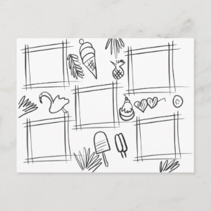 子供色トロピカル楽しい描画お絵かき ポストカード