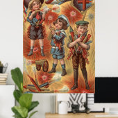 子供花火爆竹の爆発 ポスター (ホームオフィス)