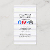 子供英国の家庭教師学試験 名刺 (裏面)