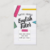 子供英国の家庭教師学試験 名刺 (正面)