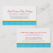 子供衣類かベビーのブティックの名刺 名刺 (正面/裏面)