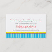 子供衣類かベビーのブティックの名刺 名刺 (裏面)