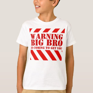 子供警告のストライプ大きなTシャツ Tシャツ