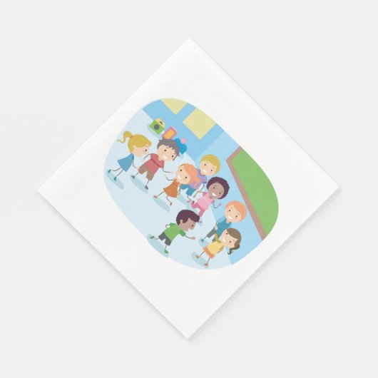 子供遊たちは教室にいる スタンダードランチョンナプキン (角)