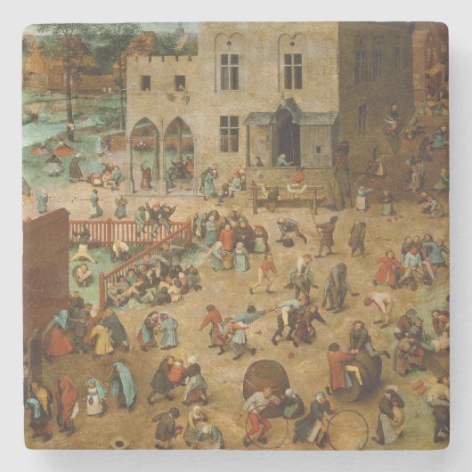 子供遊のゲーム(Pieter Bruegel the Elder) ストーンコースター (正面)