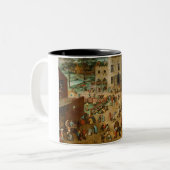 子供遊のゲーム(Pieter Bruegel the Elder) ツートーンマグカップ (正面左)