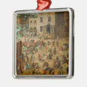 子供遊のゲーム(Pieter Bruegel the Elder) メタルオーナメント (左)