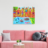 子供遊スケッチ キャンバスプリント (インサイチュ (リビング))