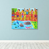 子供遊スケッチ キャンバスプリント (インサイチュ (ウッドフロア))