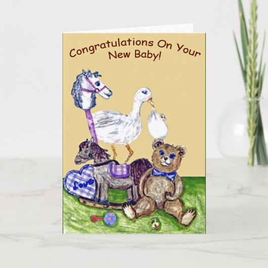 子供部屋おめでとうございます新生児 カード (正面)