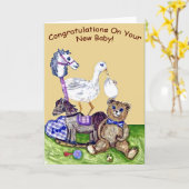 子供部屋おめでとうございます新生児 カード (黄色い花)