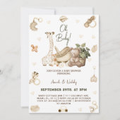 子供部屋おもちゃベビーシャワー 招待状 (正面)