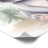 子供部屋お洒落ウォーター色ベビーラクーンウッドランド ポスター (角)