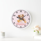 🐻子供部屋にぴったりなかわいいテディベアの壁掛け時計 🕒 ラージ壁時計 (ホーム)