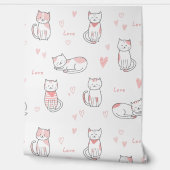 子供部屋にぴったりな可愛い猫のデザイン 壁紙 (ほどく)