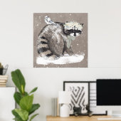 子供部屋にぴったりな水彩の森の動物たちの芸術 ポスター (ホームオフィス)