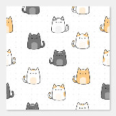 子供部屋にぴったりのかわいい猫のデザイン 壁紙 (正面)