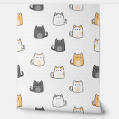子供部屋にぴったりのかわいい猫のデザイン 壁紙 (ほどく)