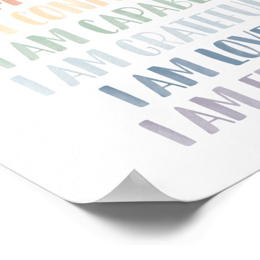 子供部屋のための虹のポジティブメッセージ ポスター (角)