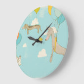 子供部屋のイラスト犬の装飾 ラージ壁時計 (傾斜)