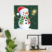 子供部屋のクリスマススノーマン壁飾り ポスター (ホームオフィス)