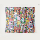 子供部屋の保育園のためのモダンな水彩の背景 タペストリー (正面(横))