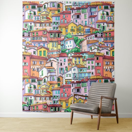 子供部屋の保育園のためのモダンな水彩の背景 タペストリー (インサイチュ)