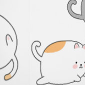 子供部屋の可愛い猫柄デザイン 壁紙 (縫い目)