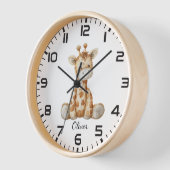 子供部屋の壁時計 – パーソナライズ – Giraffe 壁時計 (傾斜)