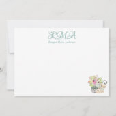 子供部屋の子ネコのモノグラムのベビーシャワー サンキューカード (裏面)